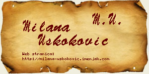 Milana Uskoković vizit kartica